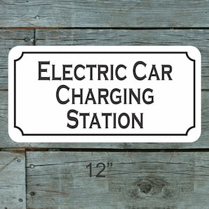 Electric Car Charging Station Metal Sign