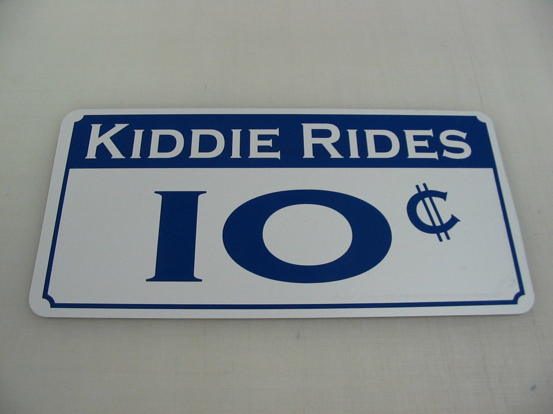 Kiddie Rides 10 Cents Metal Sign Vintage Carnival Fair Boardwalk ...