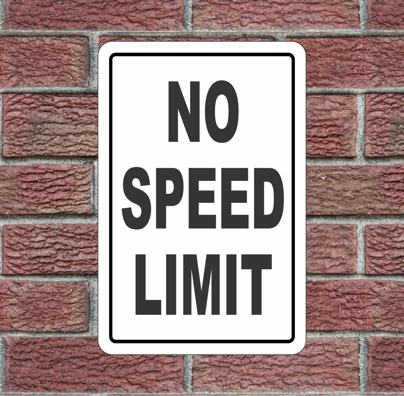 No Speed Limit White & Black Metal Sign for Street Road Etsy