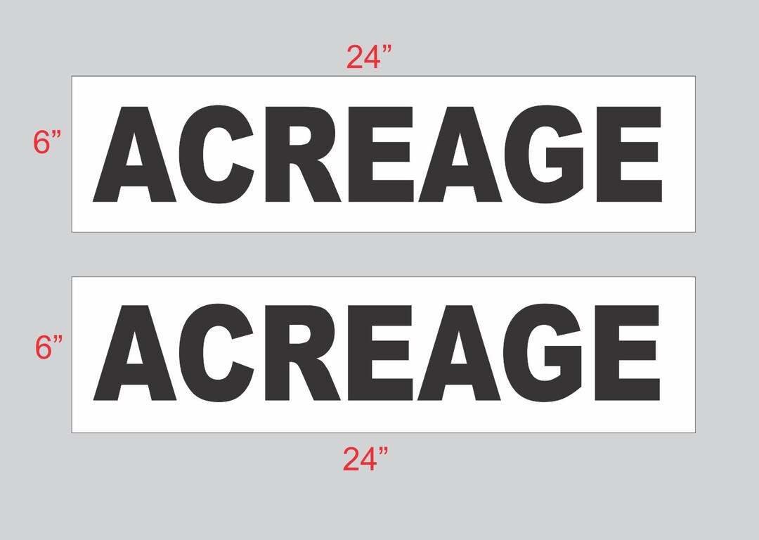 Acreage Real Estate Rider Sign, Double Sided (6x24, Buy 1 Get 1) - Etsy