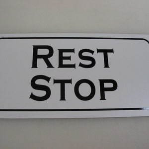 REST STOP Vintage Gas & Oil Retro Metal sign