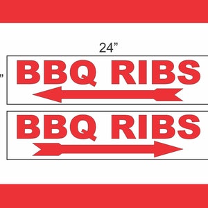 2-6 x 24 BBQ-ribben met pijlrichtingborden Street Road Yard Corner