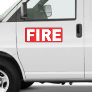 FIRE Magnetic Signs Fireman Volunteer Badge 1 Pair EMS Emt for Truck Car Suv