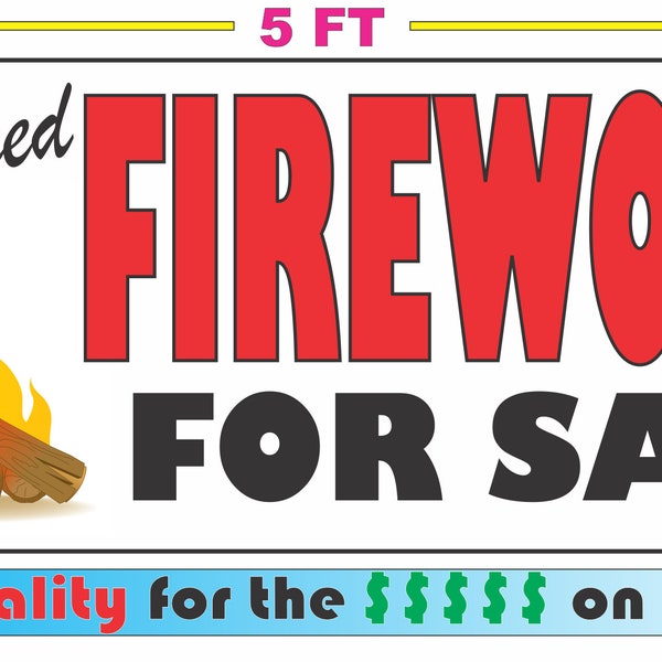 Seasoned Firewood for Sale Banner Sign