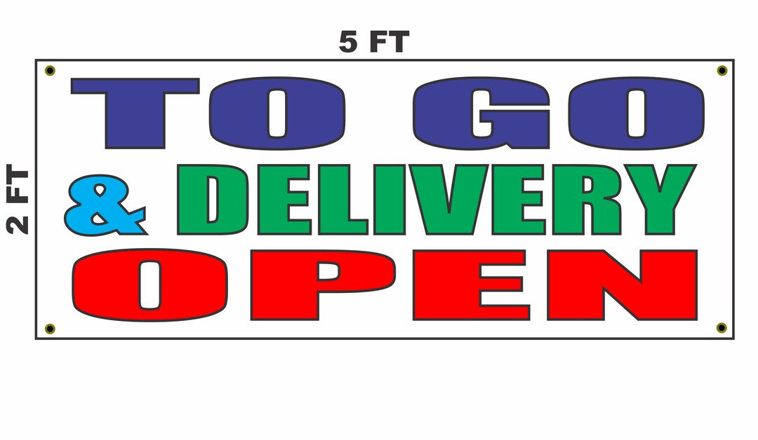 To Go & Delivery Open Banner Sign - Etsy