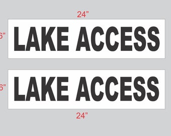 2x6 Foot Lake Access Real Estate Sign - Blue Corrugated Plastic Rider Sign