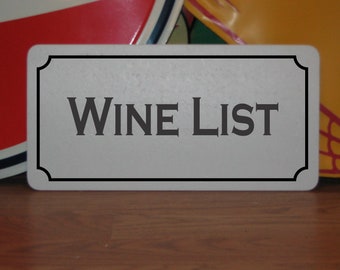 Weinliste Metall Schild für Wine Farm Vineyard Home Bar