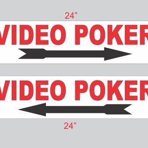 2-6 x 24 VIDEOPOKER met pijlrichtingborden Street Road Yard Corner Pandjeshuis Tonen