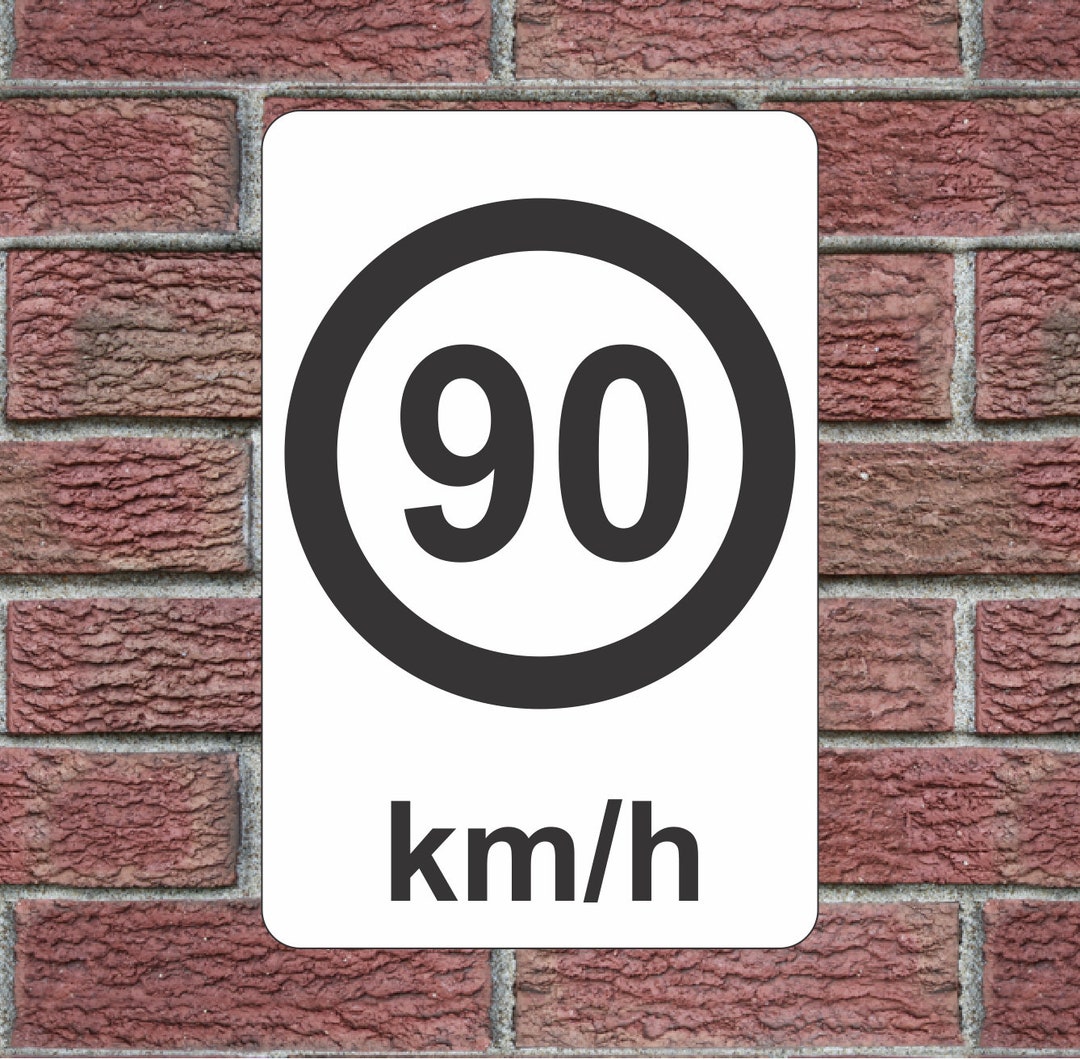 90 Km/h Speed Limit Sign, White Aluminum Metal, 12x18 - Etsy Australia