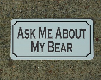 Pregúntame sobre MI OSO Letrero de metal glbt Hombres gay