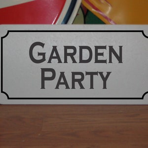 Gartenparty Blechschild