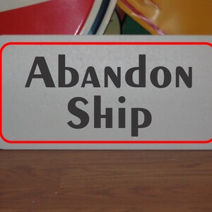 Abandon Ship Metal Sign for Navy Military Room Us USA American Chief Petty Officer