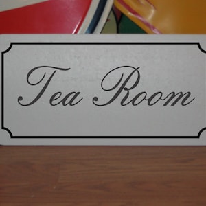 Tea Room Metal Sign Antique Style Script
