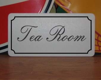 Tea Room Metallschild Antik Style Script