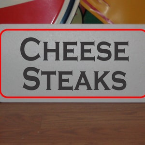 CHEESE STEAKS Metall Schild für Theke oder Imbisswagen Küche Dekor Sandwiches