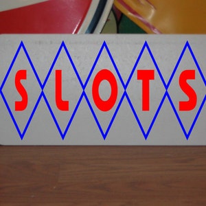 SLOTS Diamant Design Metallschild 6 &quot;x12&quot; Slot Machine Kasino.&quot;