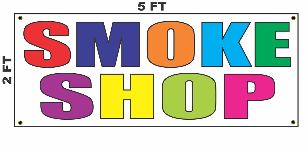 Smoke Shop Banner Sign Multi-colored - Etsy