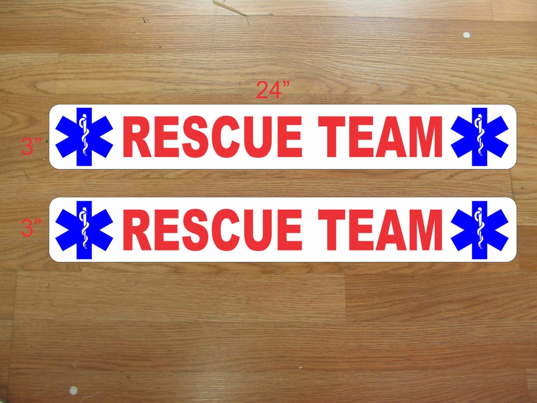 RESCUE TEAM Red White Blue Magnetic Signs to Fit Car, Tow Truck, Van ...
