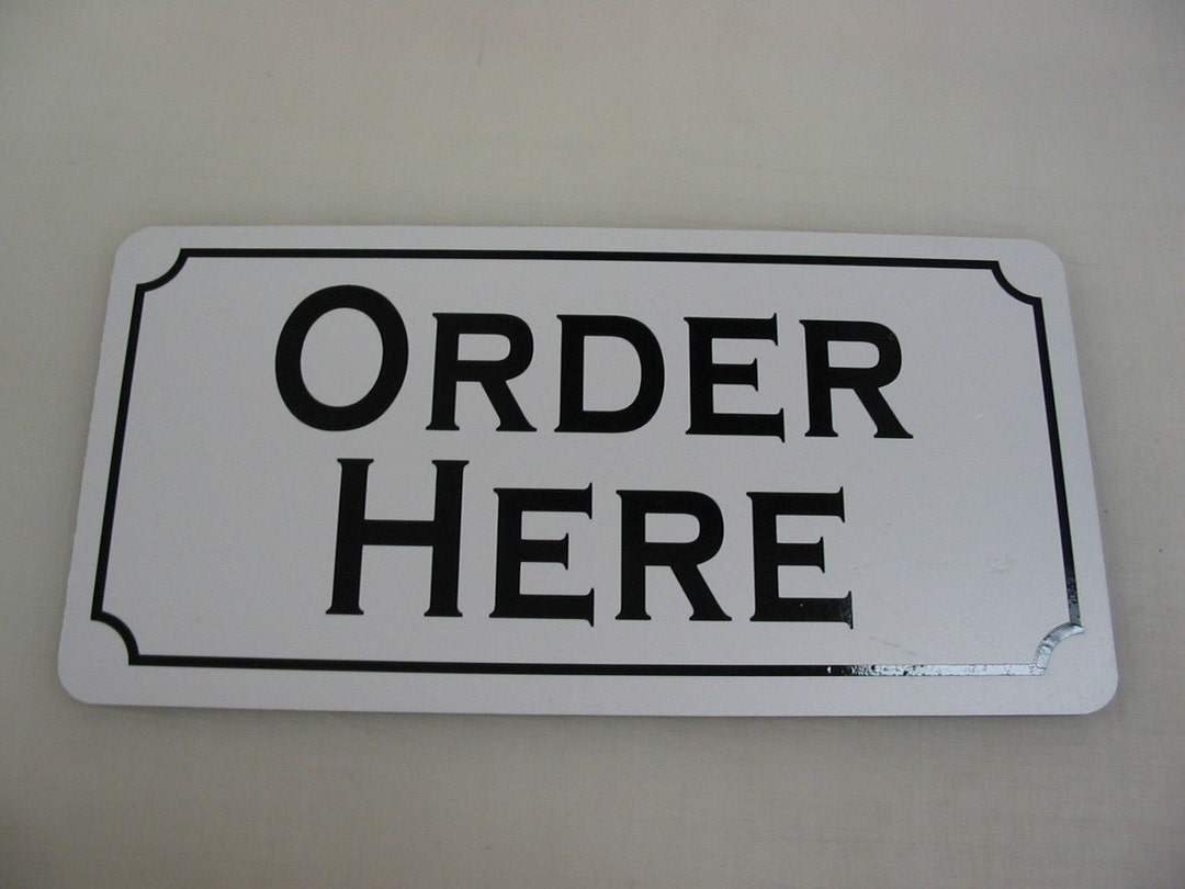 Order Here Sign, White Aluminum Metal Decor (6x12) - Etsy