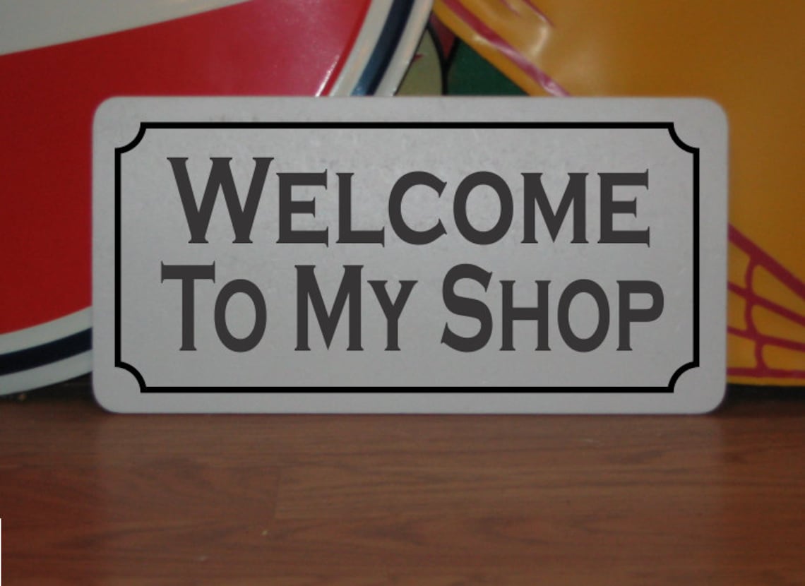to My SHOP Metal Sign for Store Car Garage Wood Etsy