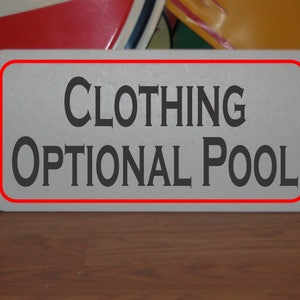 CLOTHING OPTIONAL POOL Metal Sign Rules