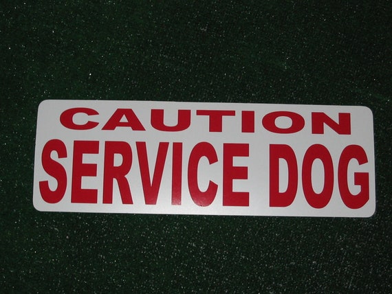 BLACK Caution SERVICE DOG Magnetic Signs 4 car & truck Van or SUV K-9 Police 