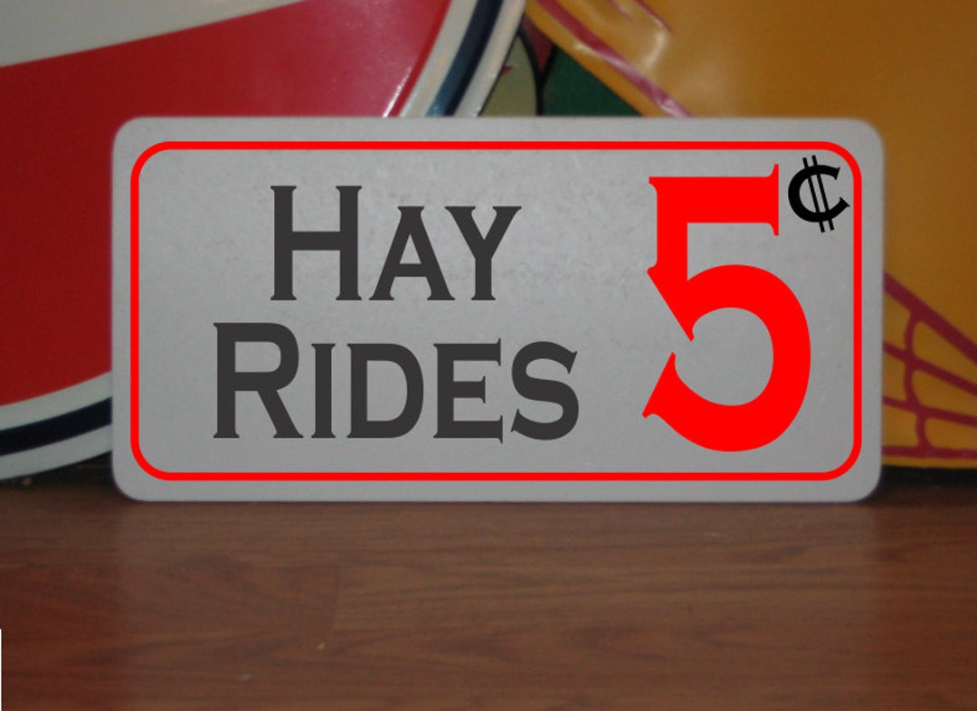 Hay Rides Sign HAY RIDES 5 Cents Metal Sign for Farm Ranch Barn - Etsy