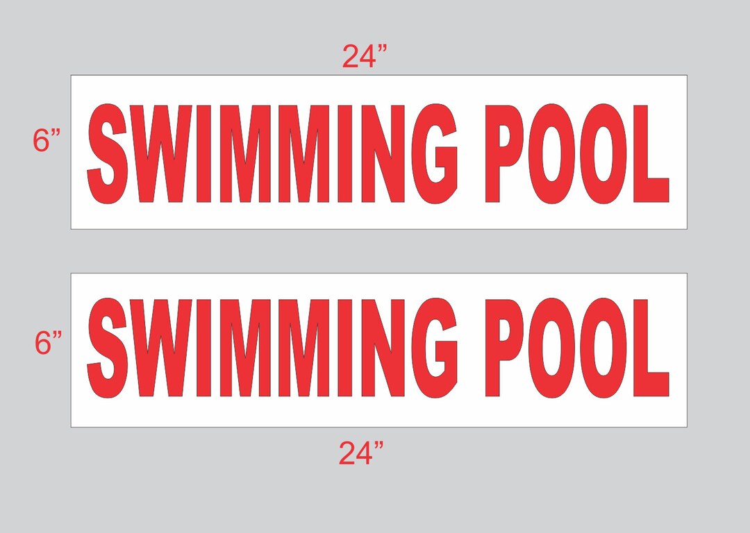 Inground Pool Sign Riders Swimming Pool Sign - Red & White Double Sided Real Estate Rider (6x24 ...