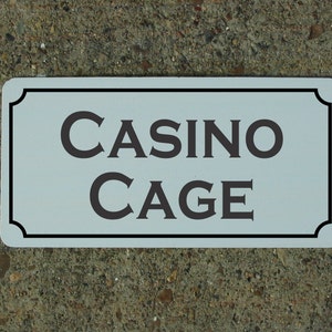 CASINO CAGE Metal Sign for Bar Store Shop Restaurant Pool Hall Vintage Style Poker Card Table Slot Machine Decor