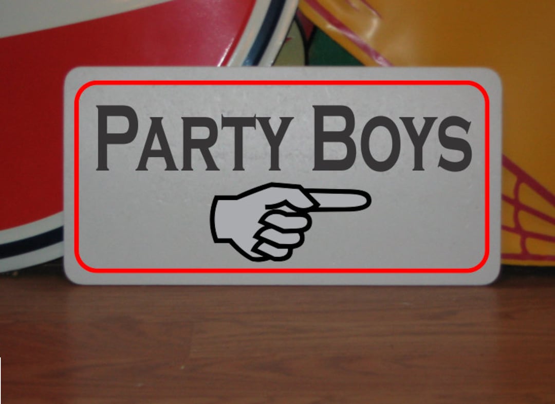 Party Finger Sign Party Boys Finger Arrow Metal Sign - Etsy