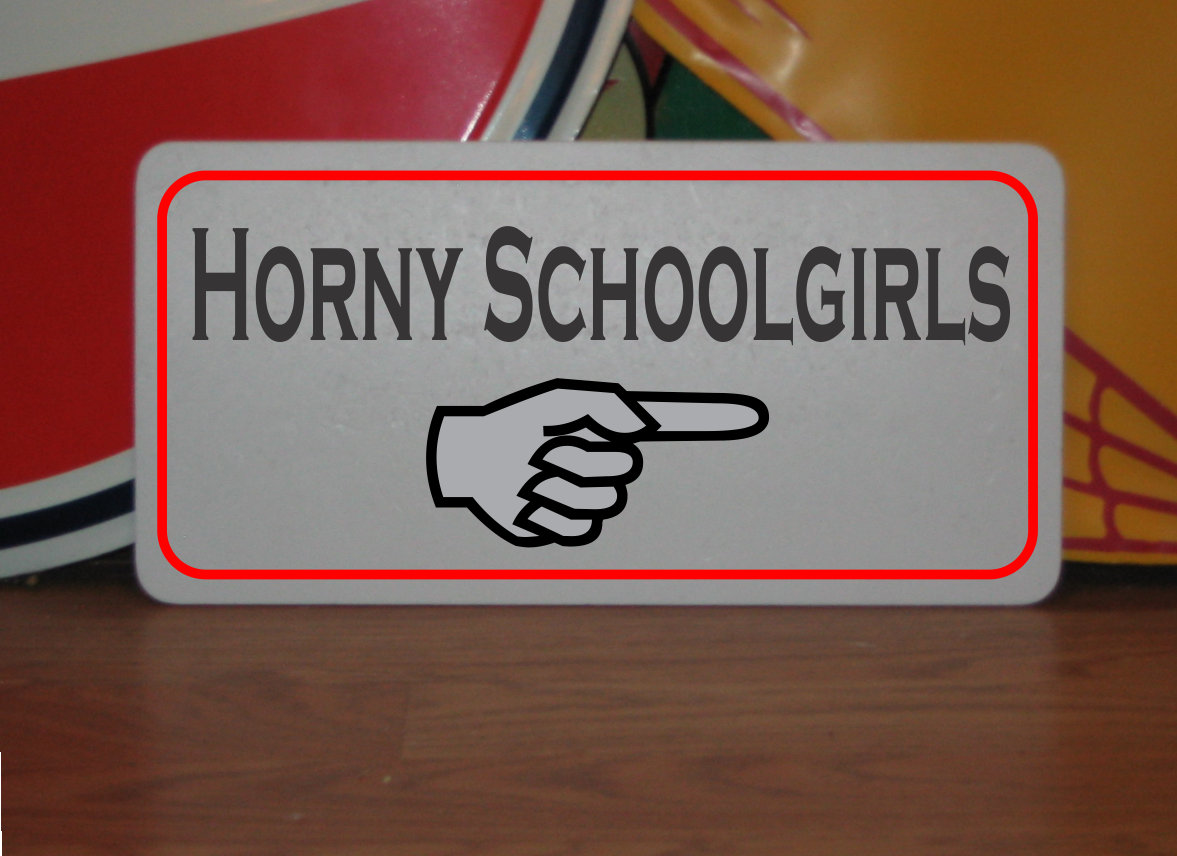 Horny Schoolgirls W Arrow Metal Sign - Etsy