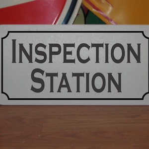 INSPECTION STATION Metal Sign DOT Road Highway Truck Stop 18 wheeler Gas Car