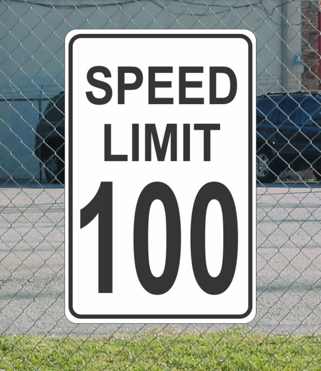 Speed Limit 100 White & Black Metal Sign for Street Road Highway ...