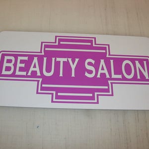 Lavande BEAUTY SALON Enseigne en métal Années 50, style rétro vintage Art déco Salon de coiffure