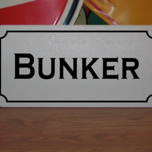 BUNKER Metal Sign for Bomb Shelter Decor Man Cave Golf Back Yard