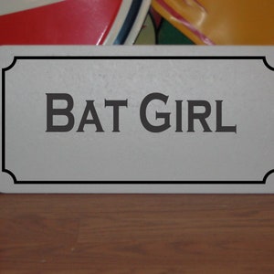Bat Girl Metal Sign for Baseball Practice Field
