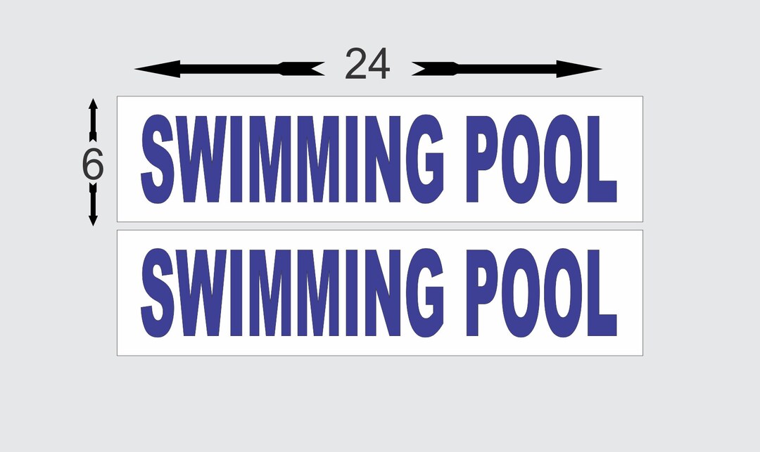 Swimming Pool Sign - Blue & White Real Estate Rider (6x24, Double Sided ...