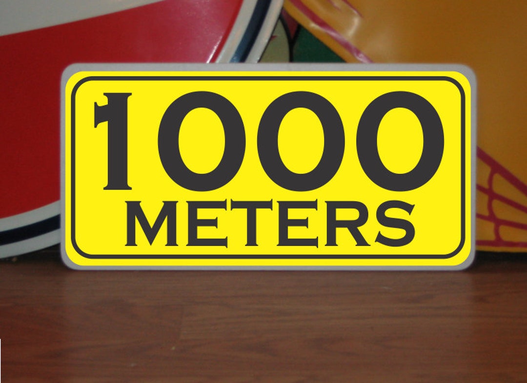 2000m Symbol 1000 Meters Marker Metal Sign, Golf Course Decor - Etsy