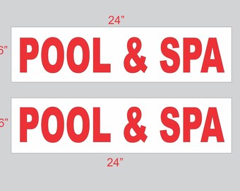 Cartello immobiliare rosso bianco 6x24 per piscina e spa Acquista 1 e ricevi 1 GRATIS bifacciale