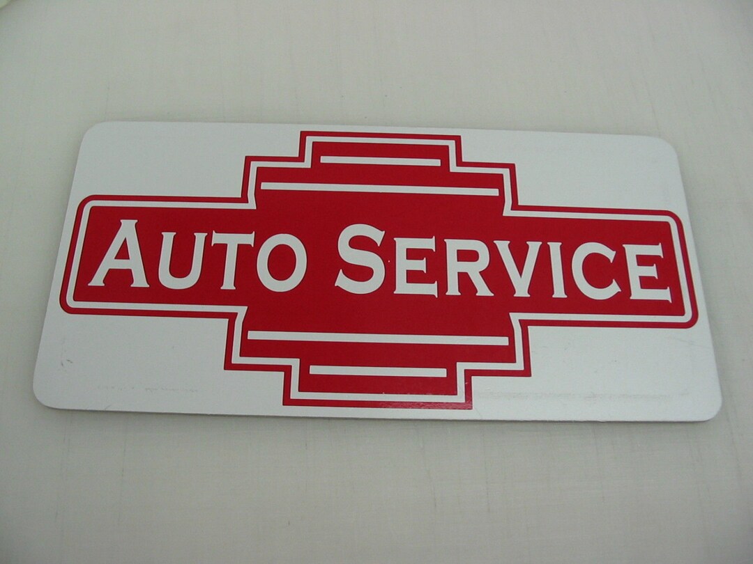 Art Deco Auto Service Metal Sign - Man Cave Decor - Etsy