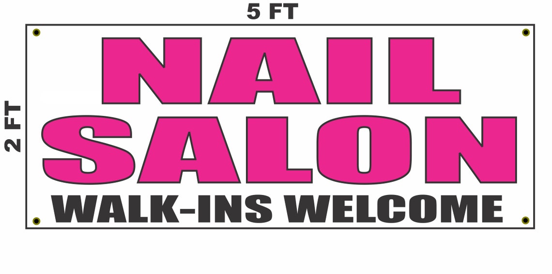 Nail Salon Walk ins Banner Sign Etsy España