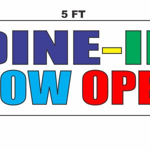 Dine In Now Open Banner Sign
