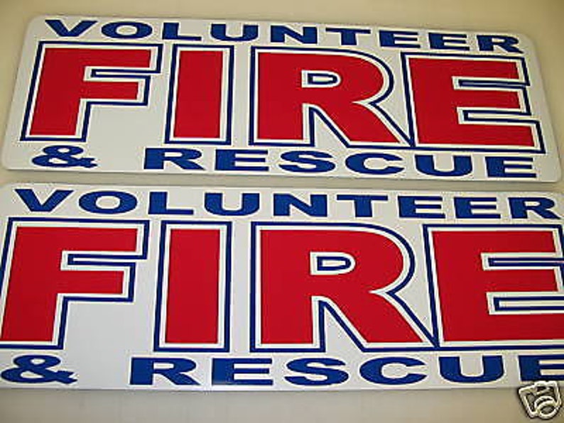 VOLUNTEER FIRE & RESCUE Magnetic Sign Fireman Volunteer Car - Etsy
