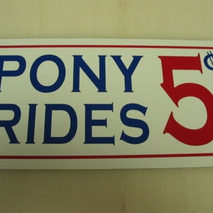 PONY RIDES 5 Cents Metal Sign for Farm Ranch