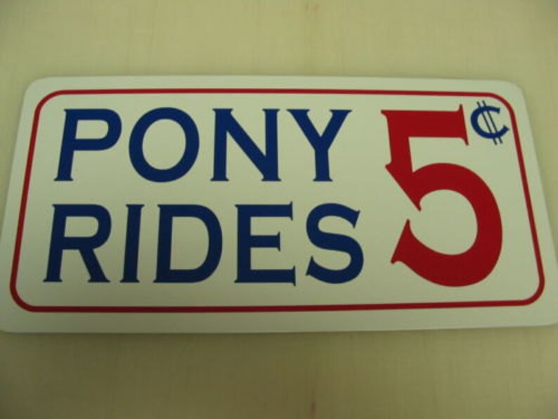Pony Rides Sign PONY RIDES 5 Cents Metal Sign for Farm Ranch - Etsy