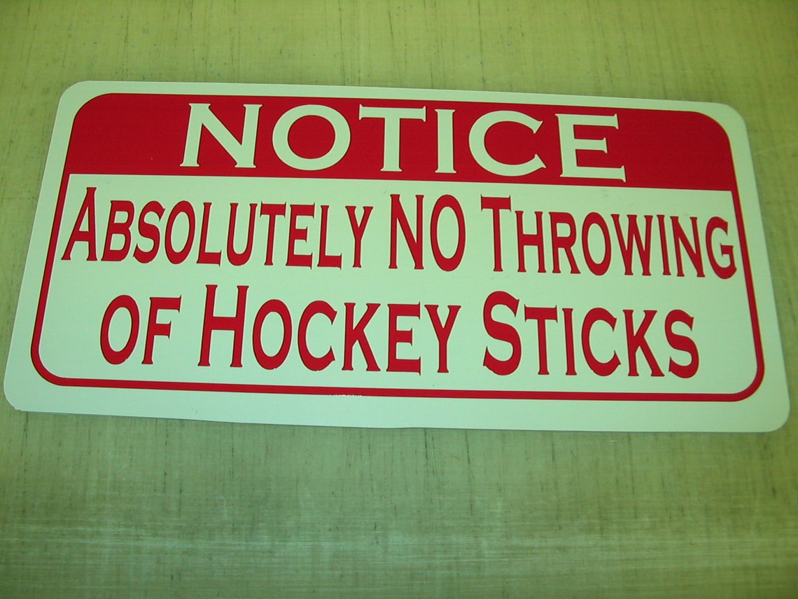 No Throwing HOCKEY Sticks Metal Sign Vintage Carnival Fair Etsy