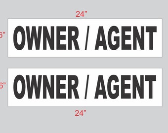 6x24 Propietario/Agente, Doble Cara (Juego de 2) negro