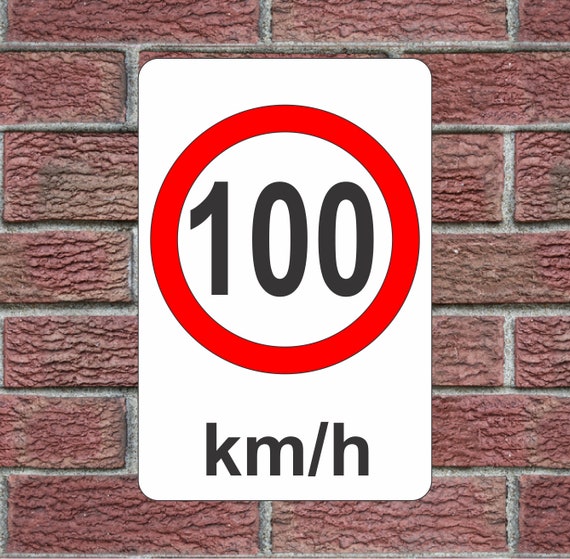 M METERXITY Geschwindigkeitsbegrenzung 100 Schild – 2 Stück, Aluminium, 40x30 Cm, Wetterfest, Mit Bohrungen