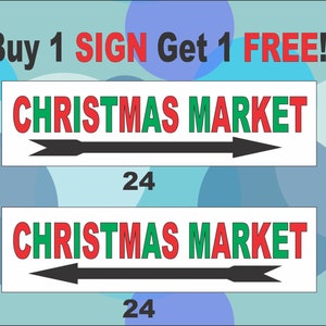 2-6 x 24 KERSTMARKT met pijlrichtingborden Hoek straatweg