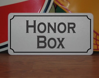 HONOR BOX Metal Sign for Farm Stand, Bait Shop or Office
